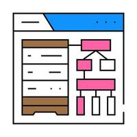 schema development database icon color illustration vector
