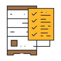 data validation database icon color illustration vector