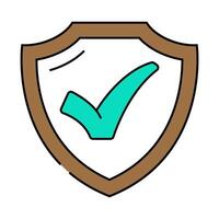 shield check mark icon color illustration vector