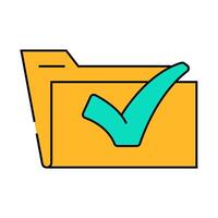 folder green check mark icon color illustration vector
