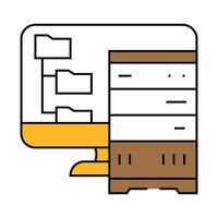 data archiving database icon color illustration vector