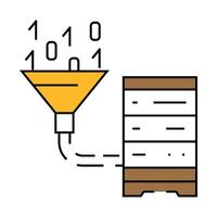 data integration database icon color illustration vector