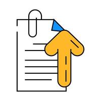 paperclip attached file icon color illustration vector