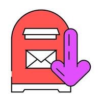 open letter box loading mailbox icon color illustration vector