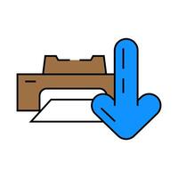 printer loading document icon color illustration vector