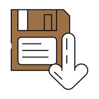 floppy disk saving loading data icon color illustration vector