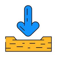 down arrow data loading icon color illustration vector