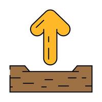 up arrow sending data icon color illustration vector