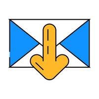 closed envelope downloada message icon color illustration vector
