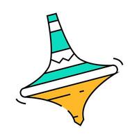 spinning top fidget toy icon color illustration vector