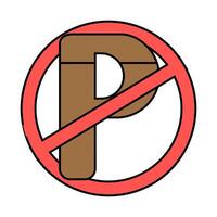 no parking icon color illustration vector
