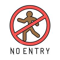 no entry icon color illustration vector