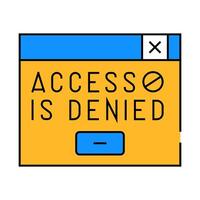 denied access icon color illustration vector