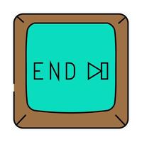 end button icon color illustration vector