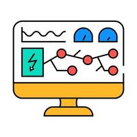 grid monitoring electric icon color illustration vector