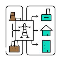 distributed generation electric icon color illustration vector