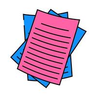 pages stacked list icon color illustration vector