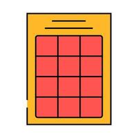 calendar grid list icon color illustration vector
