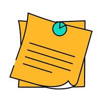 sticky note pin list icon color illustration vector