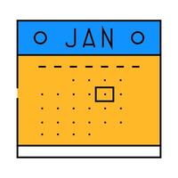 calendar pages list icon color illustration vector