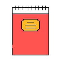 spiral notepad list icon color illustration vector