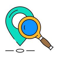 geolocation marker magnifying glass icon color illustration vector