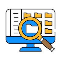 computer searchmagnifying glass icon color illustration vector