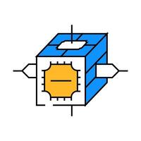 research team space exploration icon color illustration vector