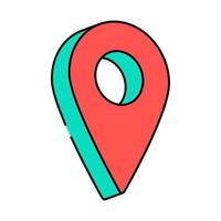 red pointer map location icon color illustration vector