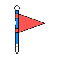 flag red pointer map location icon color illustration vector