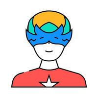 hero mask face icon color illustration vector
