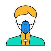oxygen mask face icon color illustration vector