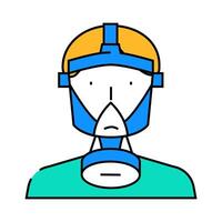 radioactive mask face icon color illustration vector