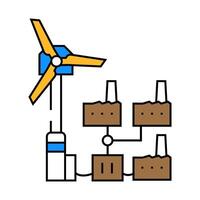 power integration wind turbine icon color illustration vector