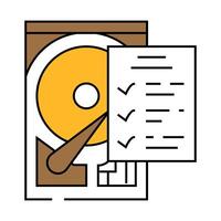 hard drive check repair computer icon color illustration vector