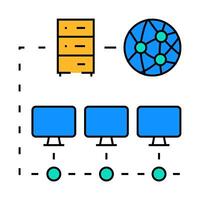 network configuration repair computer icon color illustration vector