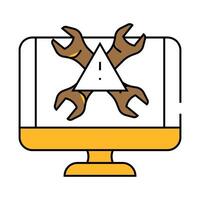 troubleshooting pc repair computer icon color illustration vector