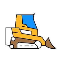 skid steer construction vehicle icon color illustration vector