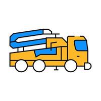 concrete pump construction vehicle icon color illustration vector