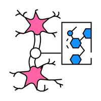 neurochemistry neuroscience neurology icon color illustration vector