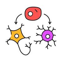 neurogenesis neuroscience neurology icon color illustration vector