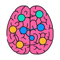 neural connectivity neuroscience neurology icon color illustration vector