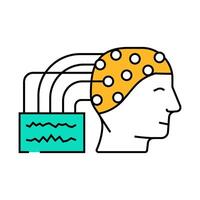 eeg monitoring neuroscience neurology icon color illustration vector