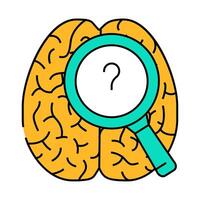 brain research neuroscience neurology icon color illustration vector