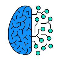 brain circuitry neuroscience neurology icon color illustration vector