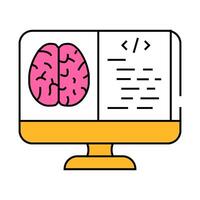 neuroinformatics neuroscience neurology icon color illustration vector