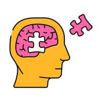 memory recall neuroscience neurology icon color illustration vector