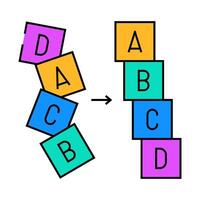 sorting algorithm icon color illustration vector