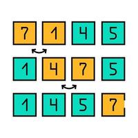 bubble sort algorithm icon color illustration vector