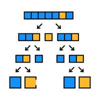 quicksort algorithm icon color illustration vector
